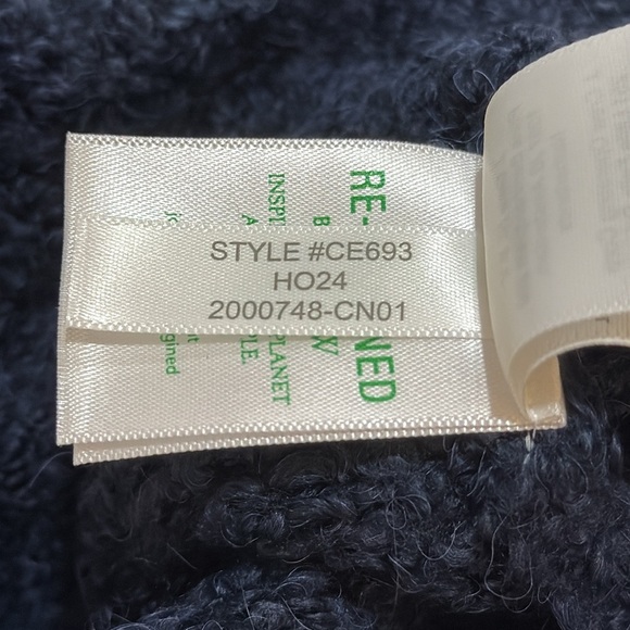 J.CREW Fair Isle Johnny Collar Sweater In Bouclé Yarn Navy Women’s Sz L NWT - Picture 5 of 7